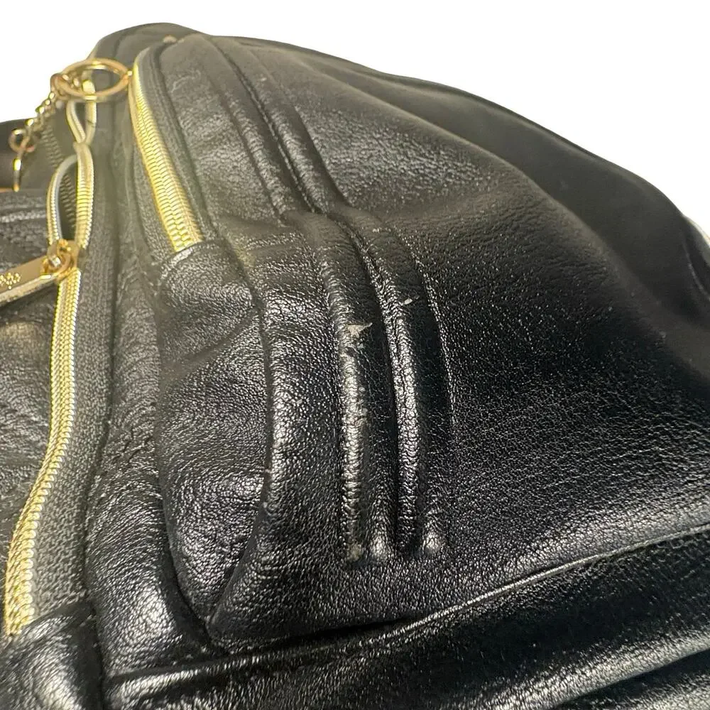Itzy Ritzy Boss Diaper Bag Backpack Black Quilted Vegan Leather - Picture 13 of 13